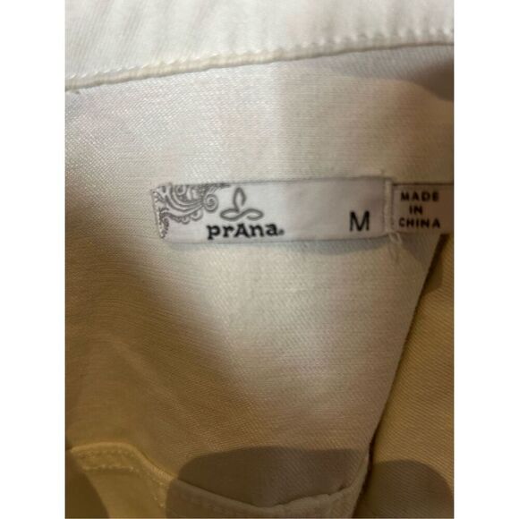 Prana White Slate Rim Denim Jacket Sz Medium Distressed - Picture 7 of 8